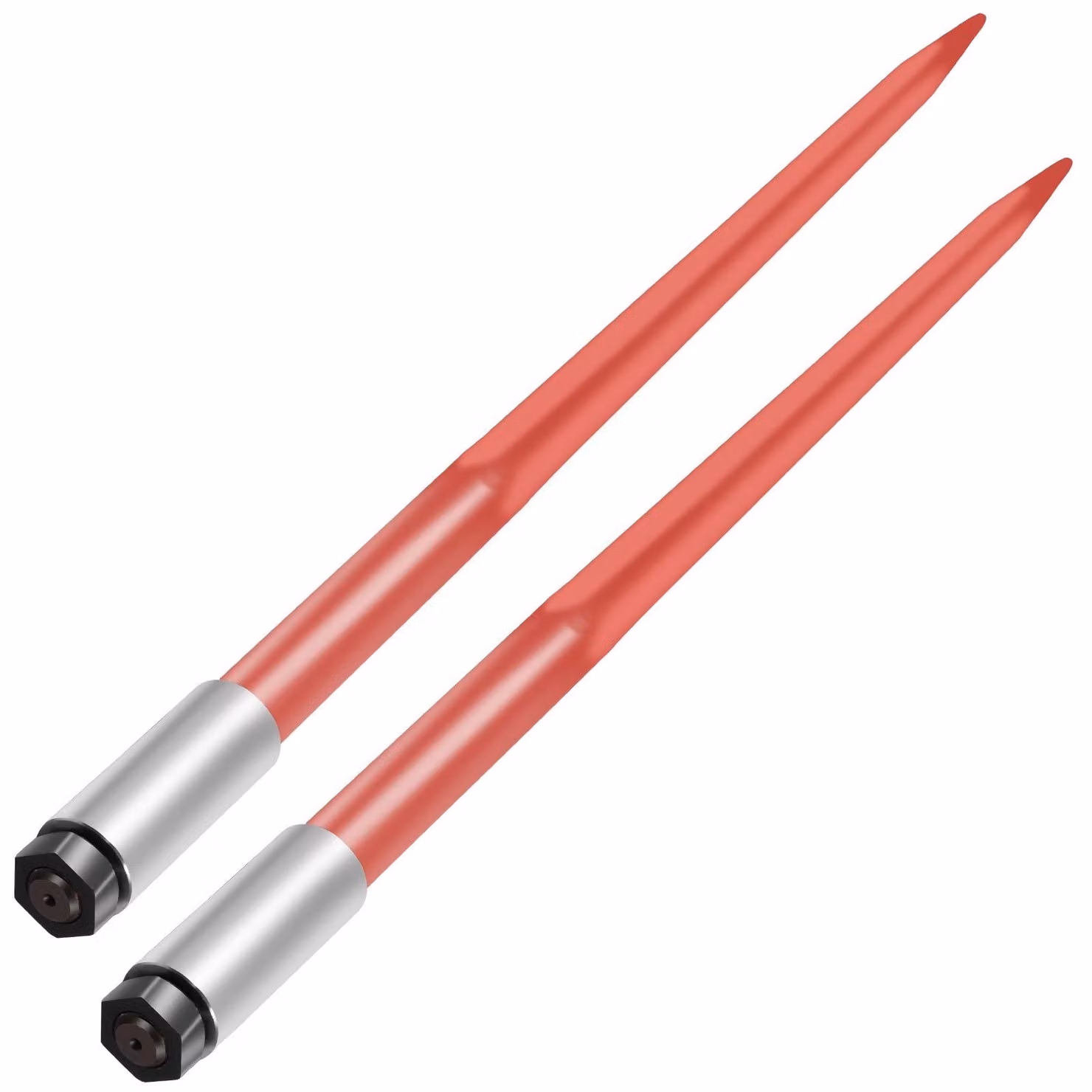 Picchetto per fieno VEVOR, 109,2 cm, portata 1366 kg, picchetto per balle, fissaggio rapido, picchetto quadrato per balle di fieno, 4,3 cm, forche per balle con rivestimento rosso, picchetto per fieno con dado esagonale e manicotto per pale, trattori, car