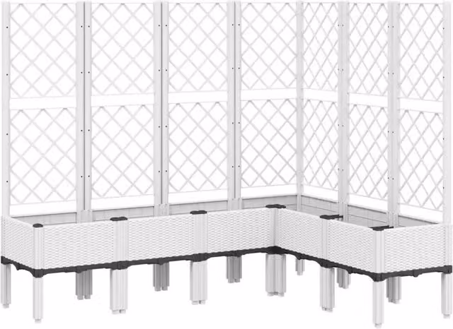 Fioriera | Cassetta per fiori | Vaso da Giardino con Graticcio Bianco 160x120x142 cm in PP