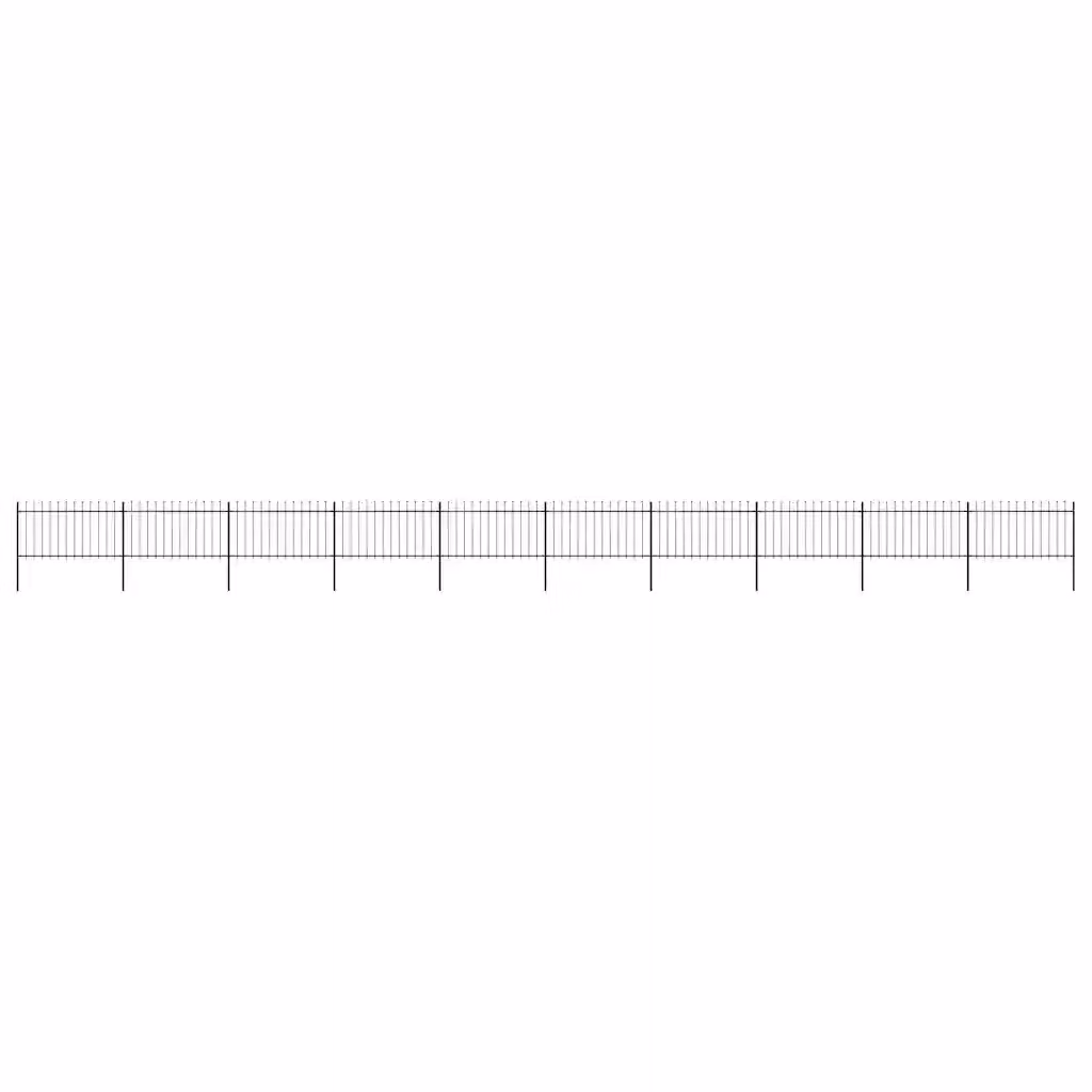 Recinzione da giardino vidaXL con punta a lancia in acciaio nero L: 1673 cm, H: 100 cm