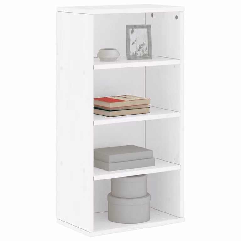 Armadietto Laterale vidaXL ODDA Bianco in Legno Massello di Pino, L: 40 cm, P: 24 cm, H: 79 cm