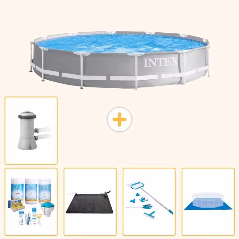 Struttura per piscina a forma di prisma - 366x76 cm - composta da 6 elementi - modello S21044