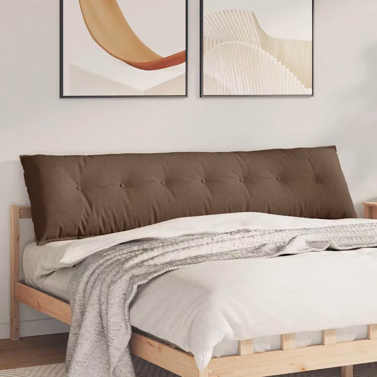 Cuscino per schiena vidaXL marrone in tessuto poliestere L 200 x P 19 x H 50 cm