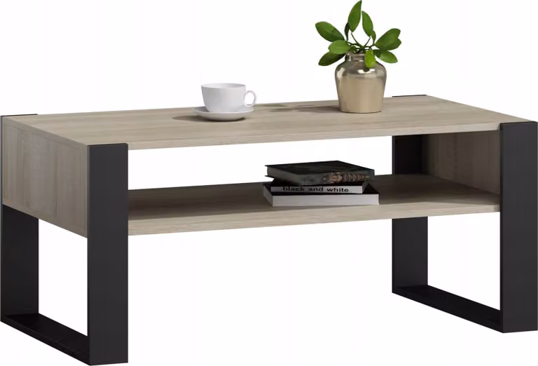 Tavolino KAJA sonoma nero loft retrò