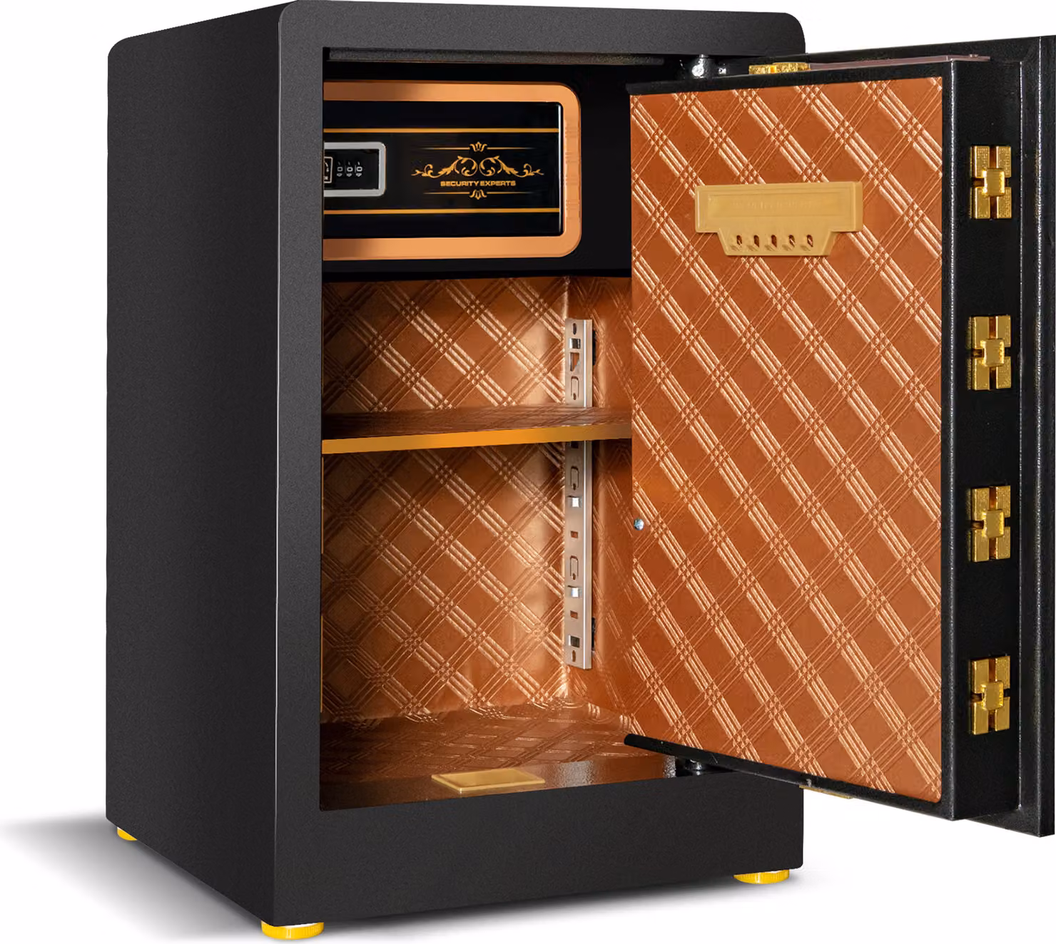 COSTWAY 42,5L cassaforte con serratura a combinazione, cassetta di sicurezza integrata, ripiano estraibile, cassaforte per mobili ignifuga, incl. 2 chiavi di emergenza, 37,5x36,5x59cm