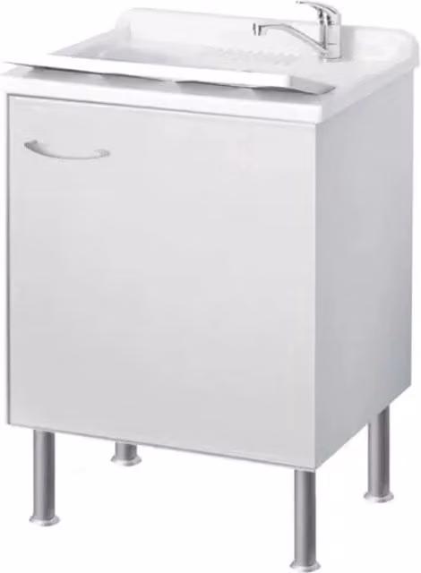 Mobile Lavatoio Bilaminato Bianco 45 cm P= 50 cm H= 85 cm Un Anta