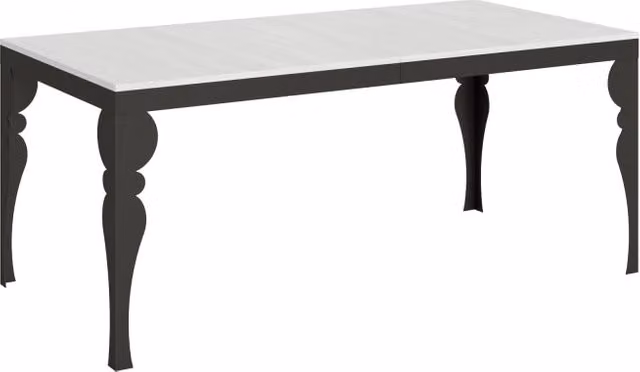 Tavolo allungabile rettangolare Itamoby in MDF laminato Bianco Frassino con telaio in metallo Antracite L: 90 cm, P: 180-260 cm