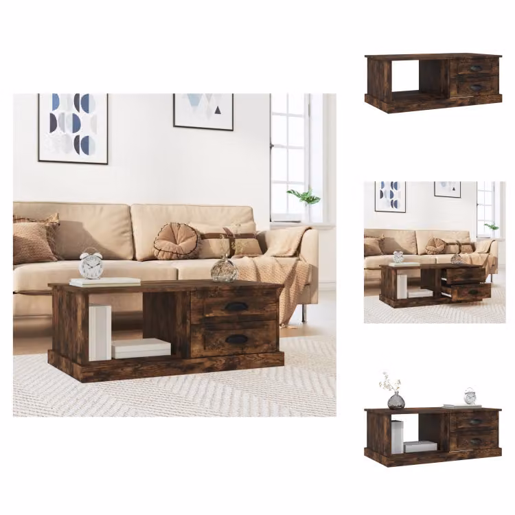 vidaXL Tavolino in rovere affumicato 90x50x35 cm materiale a base di legno - Tavolini da caffè