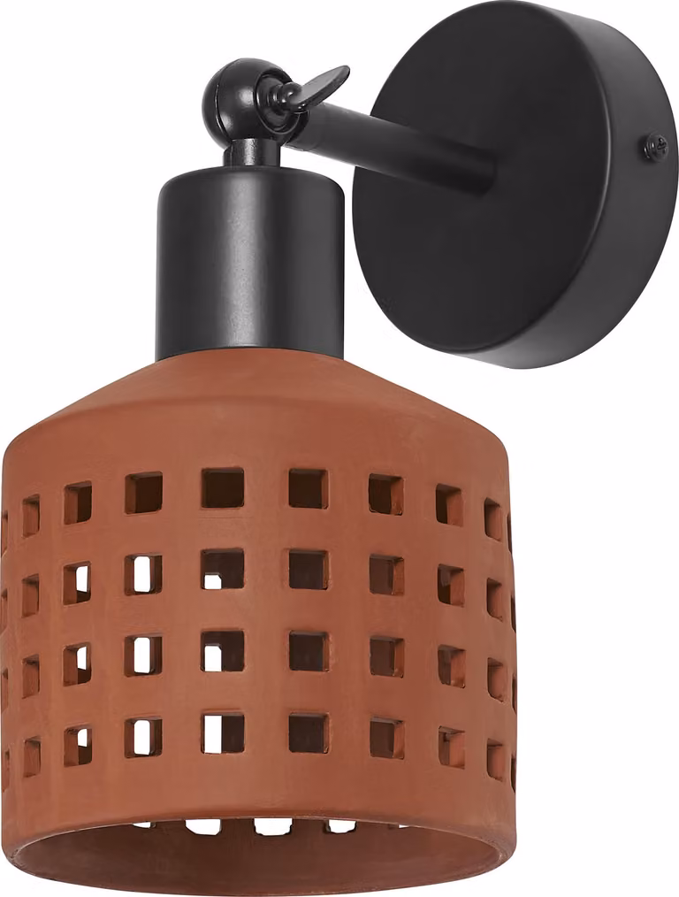 OSRAM Decor applique decorativa in argilla con motivo a fori, attacco E27, IP20, marrone