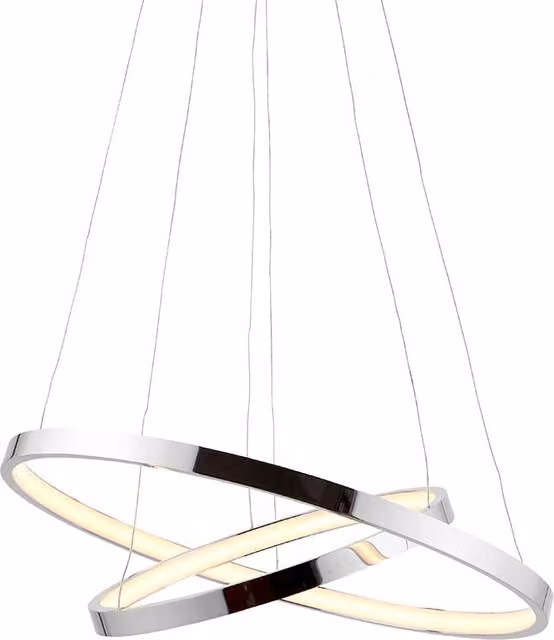 Lampada a sospensione LED anelli cromo 28W Endon KLINE