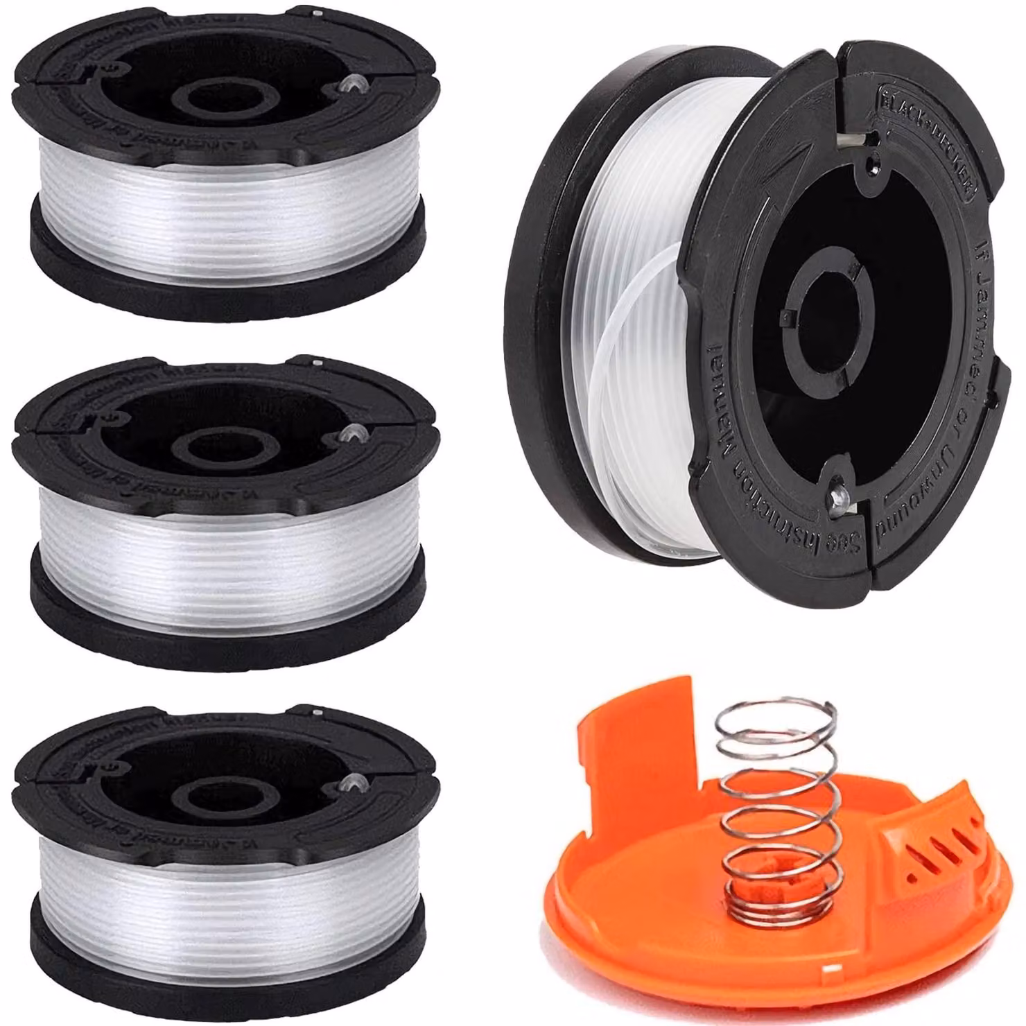 Omgoods - 4 pezzi di bobina di ricambio con coperchio per tagliaerba
