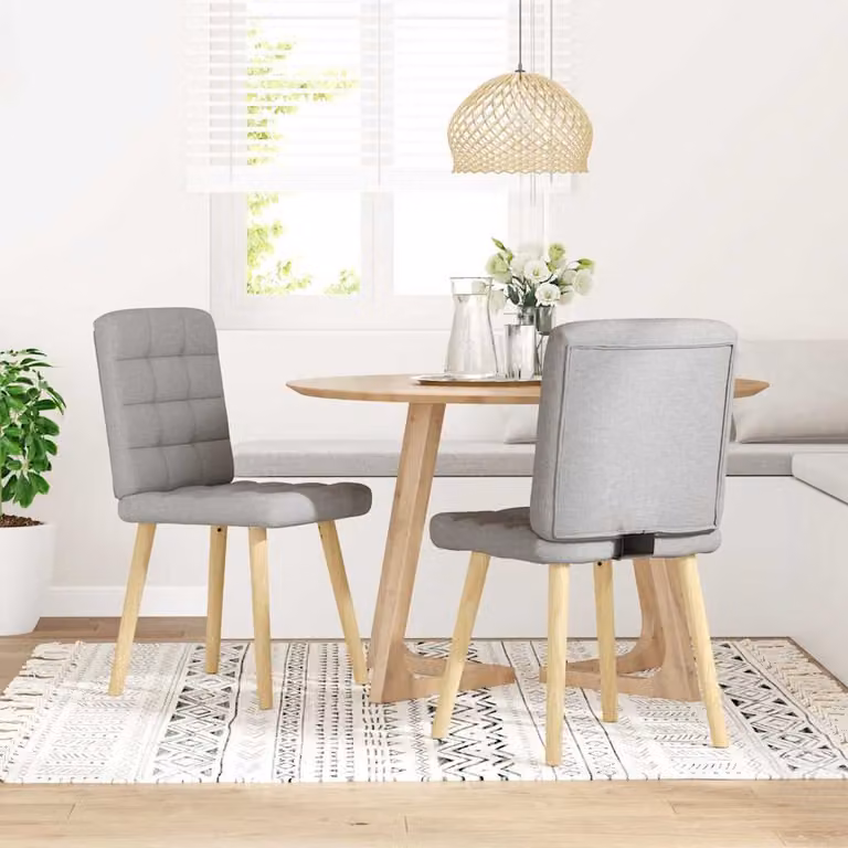 Sedie da Pranzo 2 pz Grigio Nuvola in Tessuto