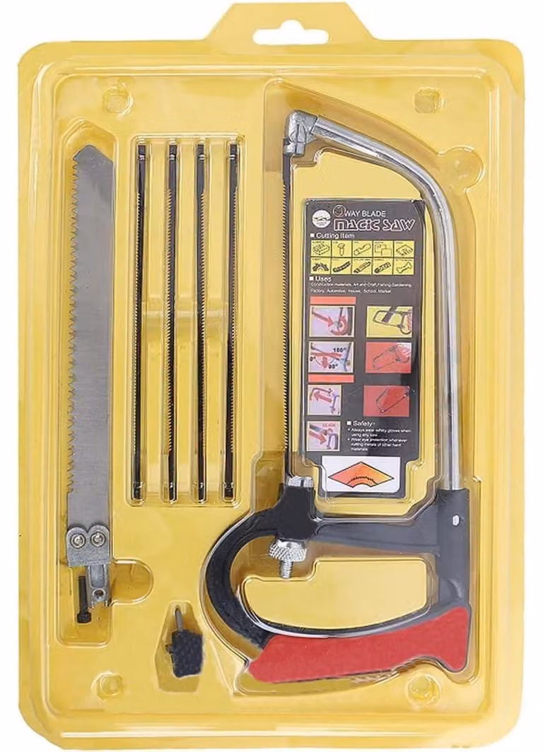 Set di sega a mano con 5 lame in HSS per legno, metallo, vetro e plastica
