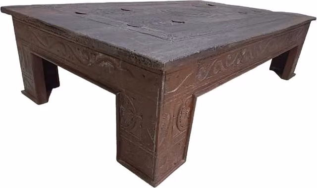 Comodino Wanderlust Deco in legno marrone con design geometrico ed etnico L: 141 cm, H: 86 cm, P: 37 cm