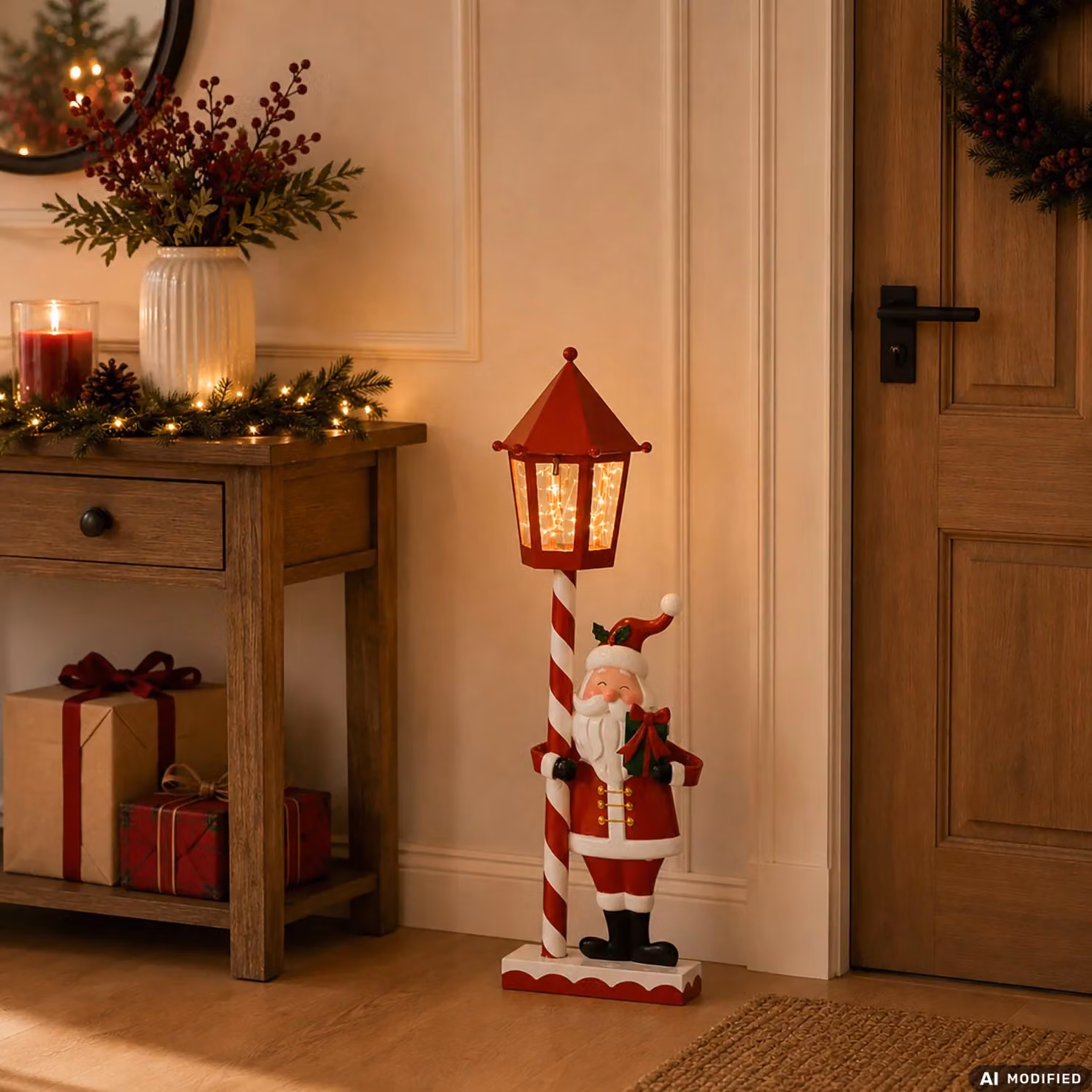 Lanterna Natalizia Luminosa con Personaggi LED Vestiamo Casa, Colore Rosso, Altezza: 63 cm – 2