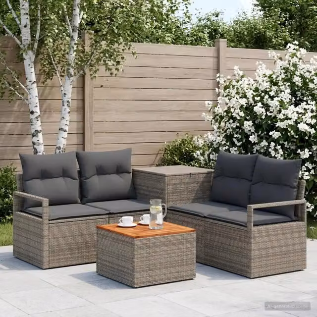 Set di divani 6 pz Grigio e Grigio Scuro 55 x 55 x 37 cm 3447248