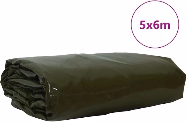 Telo 650g / m2 Verde oliva 5 x 6 m Tela con rivestimento in PVC