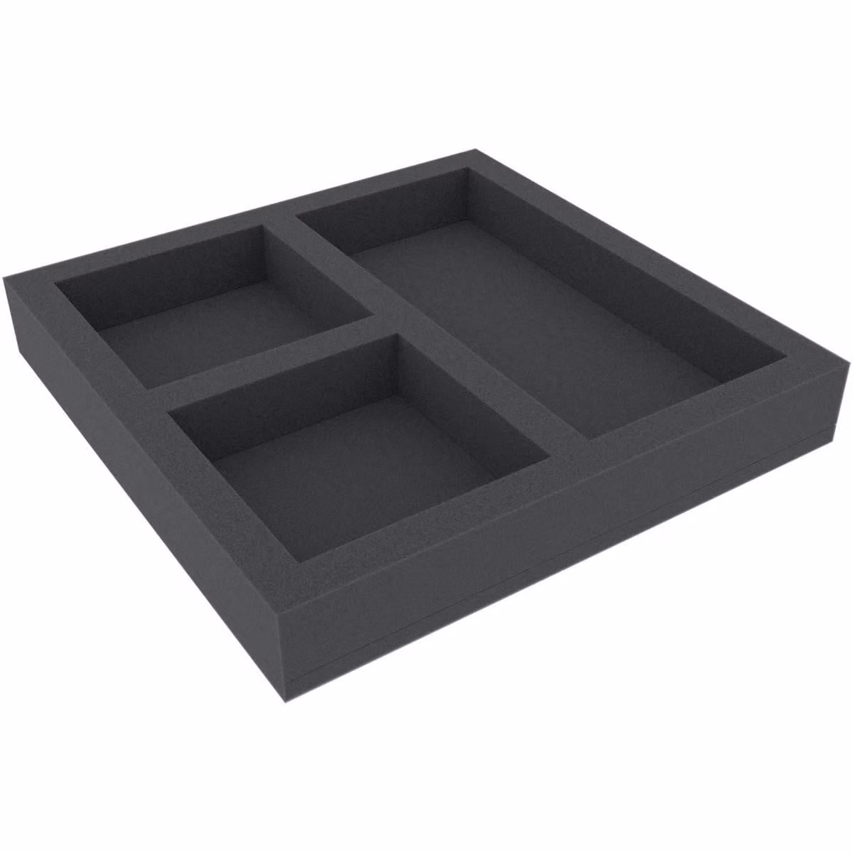 Inserto in schiuma 300x300x45 mm con 3 scomparti per giochi da tavolo