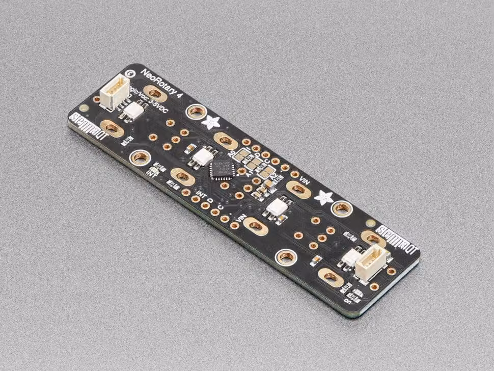 Breakout per encoder rotativo quadruplo I2C con NeoPixel di Adafruit