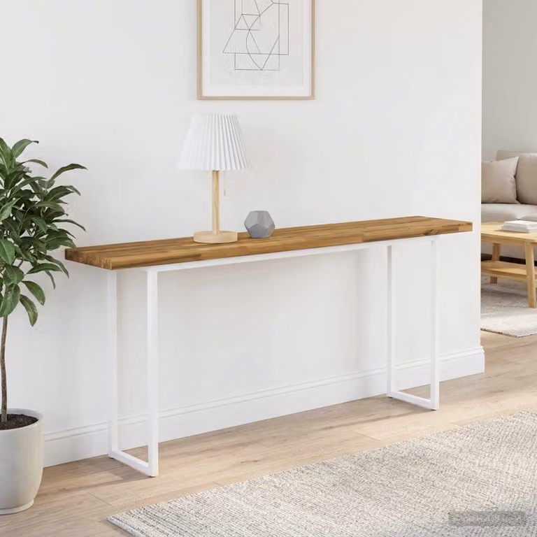 Piano del tavolo rettangolare in legno di acacia vidaXL, finitura opaca, L 140 x P 30 x H 3,2 cm