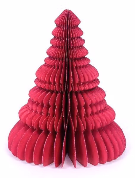 Albero di Natale in carta alveolare, colore rosa, 20 cm. Prodotto con materiali naturali