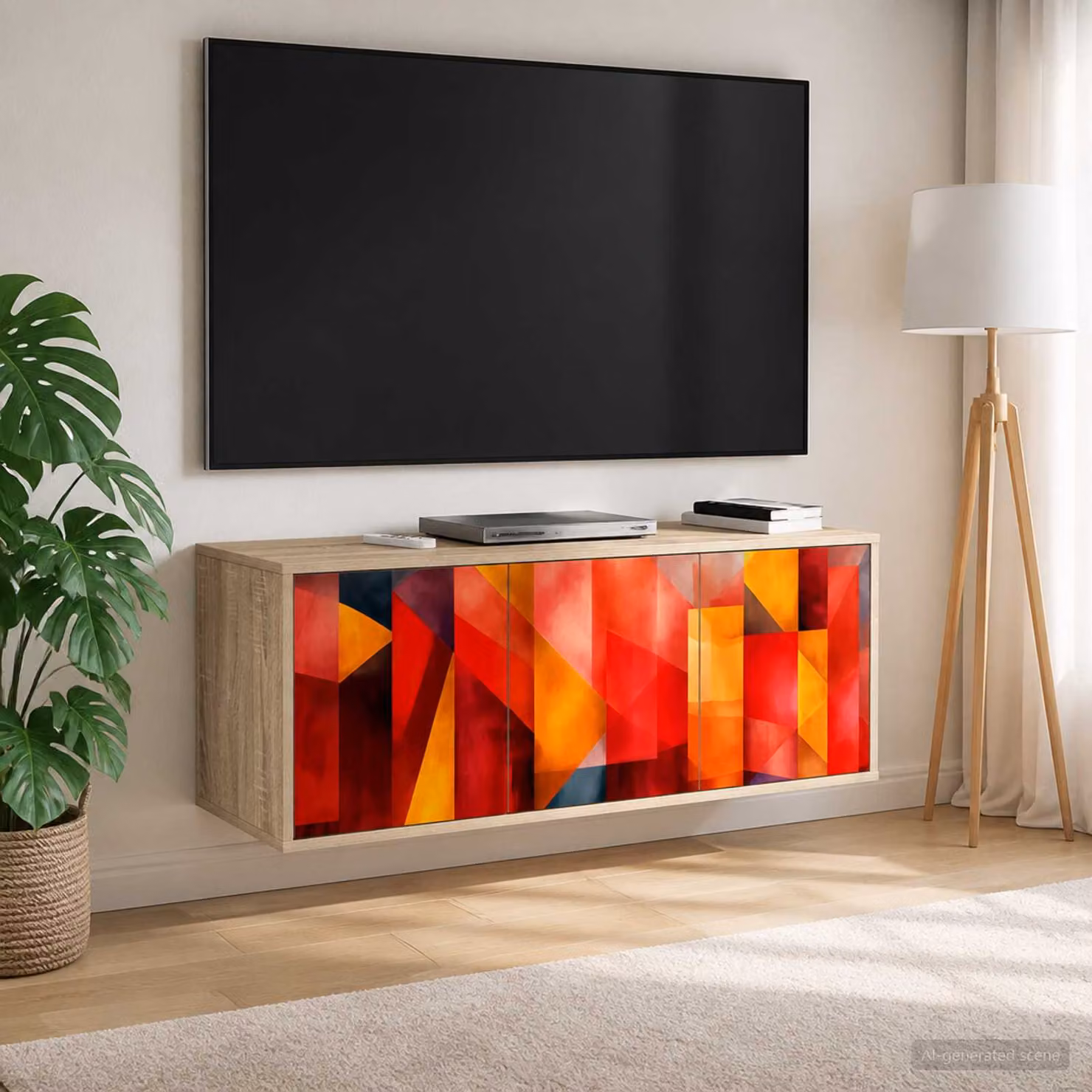 Mobile TV da parete vidaXL HEESCH in Rovere Sonoma, L 102 x P 33 x H 40 cm
