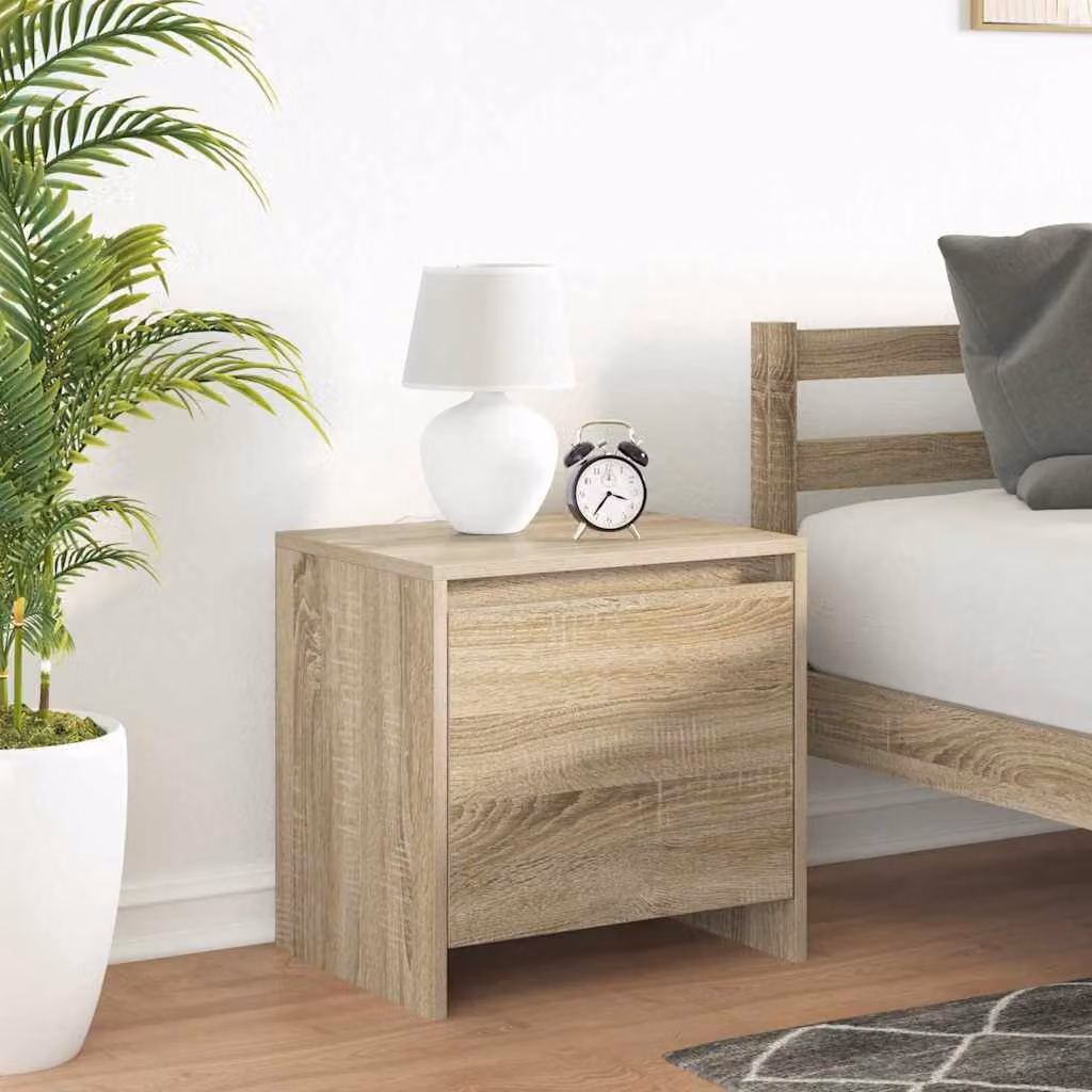 Set di 2 comodini moderni vidaXL in MDF color Rovere Sonoma, L 45 cm x P 34 cm x H 44,5 cm