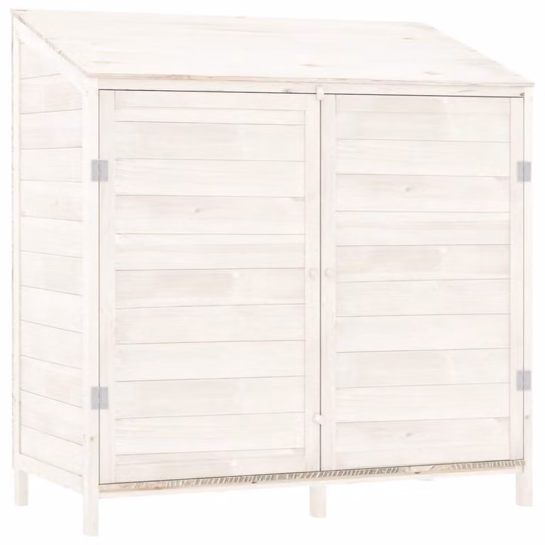 Capanno da Giardino Bianco 102x52x112cm Legno Massello di Abete