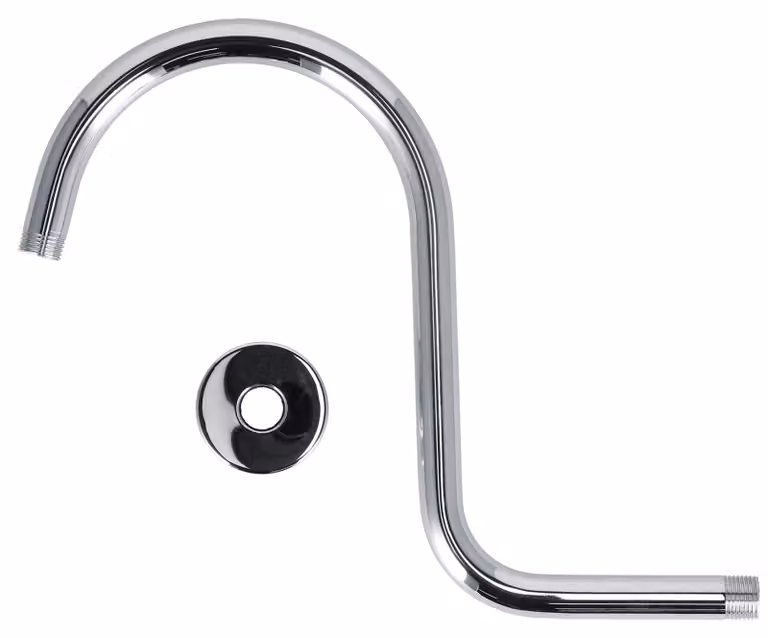 Braccio doccia a forma di S, collo di cigno, prolunga per testa in acciaio inossidabile, bagno NPT per Home233 Electroplate
