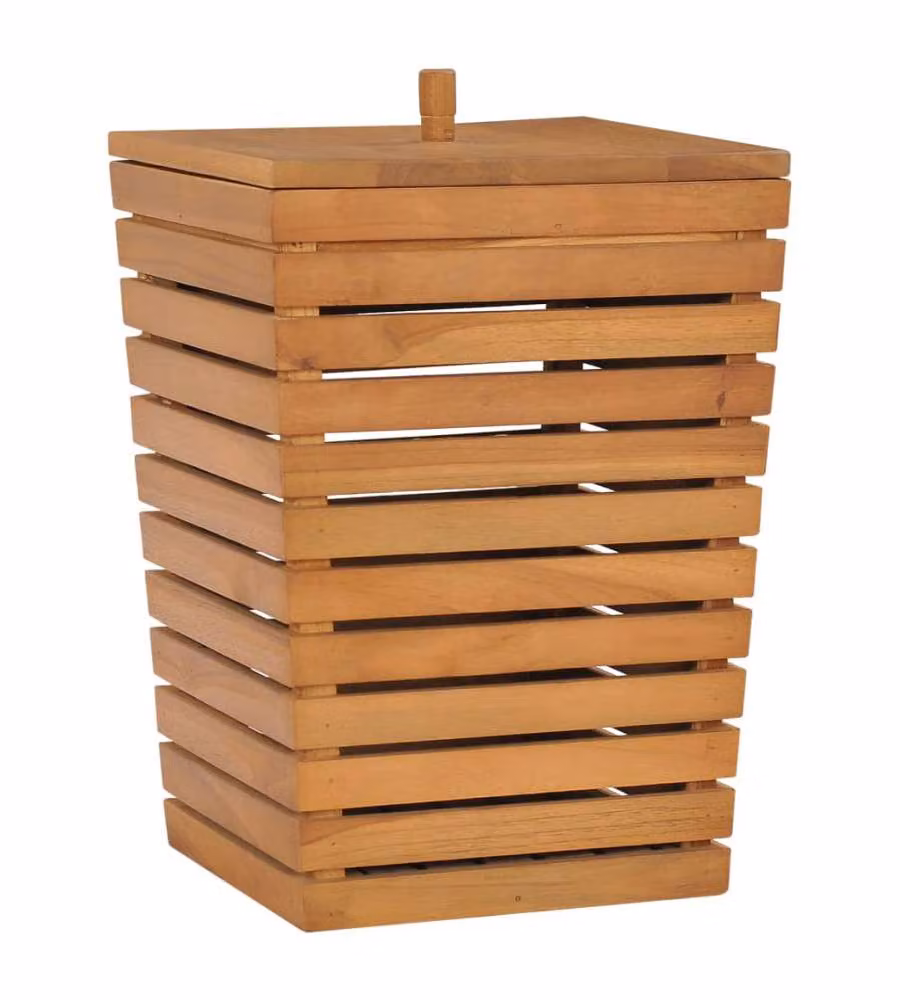 Cesto Portabiancheria 30x30x45 cm in Massello di Teak