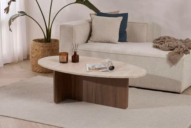 Skye Decor, Tavolino modulare (3 pezzi) di alta qualità - Rovere Saphir, 100% melaminico, 120 cm