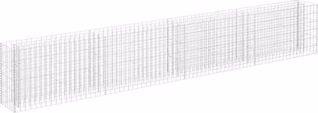 Gabbione Fioriere | Cassetta per fiori | Letto Rialzato in Acciaio Zincato 360x30x60 cm