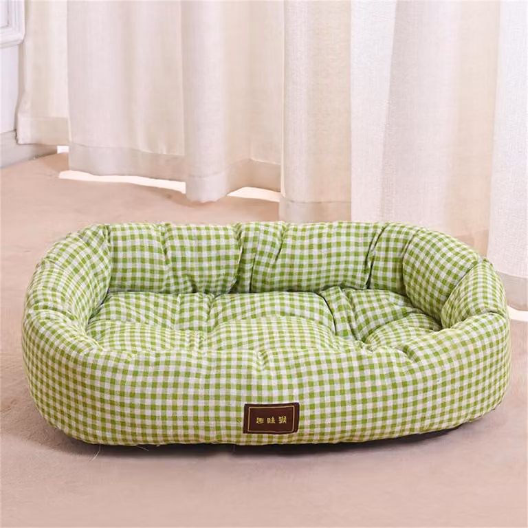 Cuccia ortopedica, lavabile, motivo a scacchi, verde frutta, taglia XXL