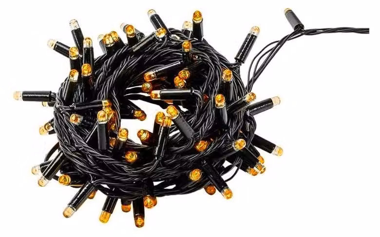 Catena luminosa, luce bianco caldo, 5 metri, alimentata a batteria, 3 batterie AA