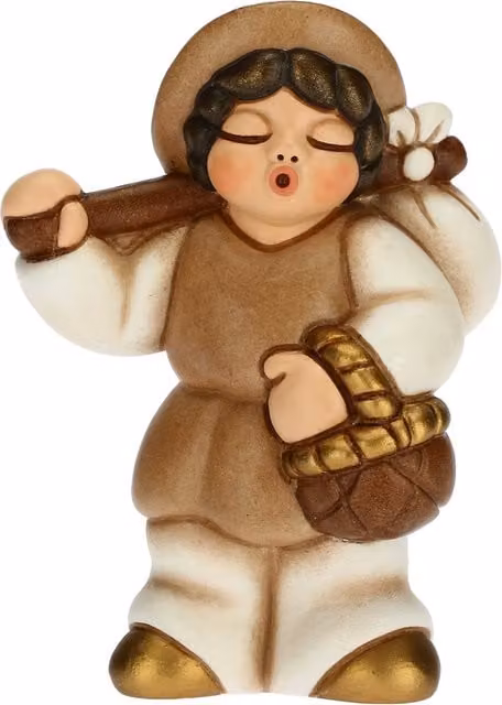 Presepe Classico Viandante THUN in ceramica bianca da tavolo