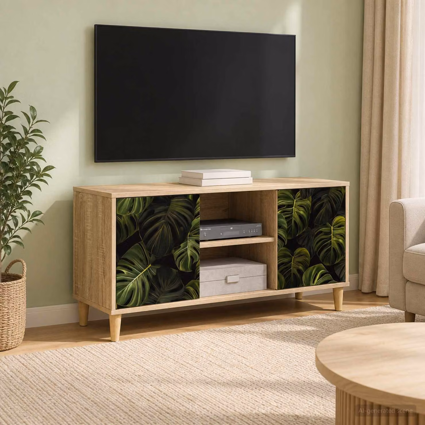 Mobile TV vidaXL ELBURG moderno in legno color marrone L 102 cm x P 33 cm x H 50 cm