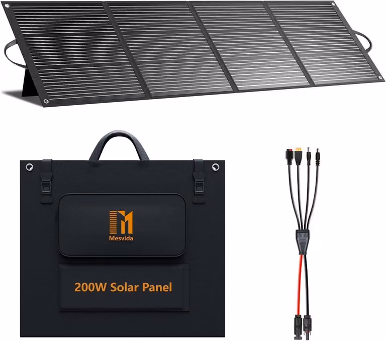Pannello solare pieghevole - 200 W - 24 Volt - Impermeabile IP68 - Adatto per camper e barche