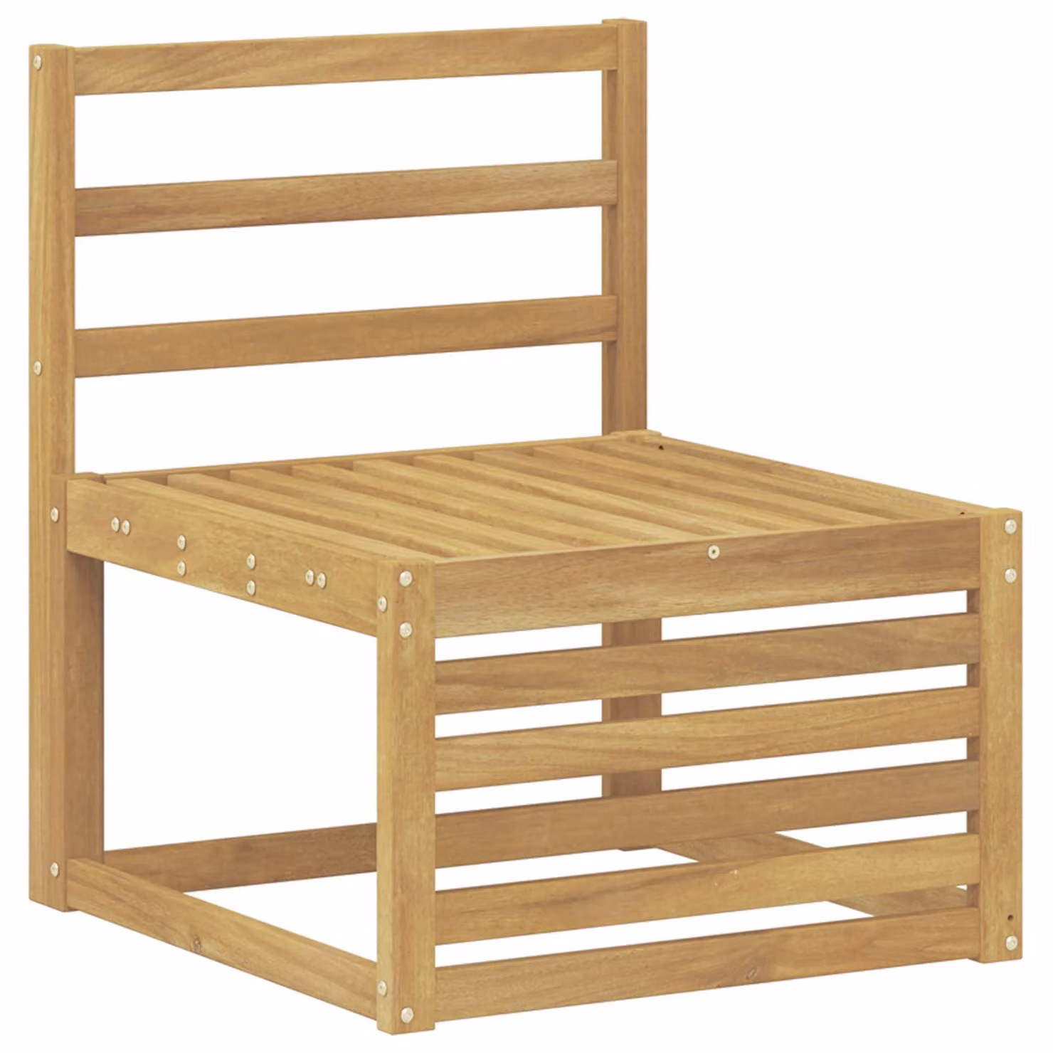 Divano centrale per esterno Legno di Acacia Massello Bianco