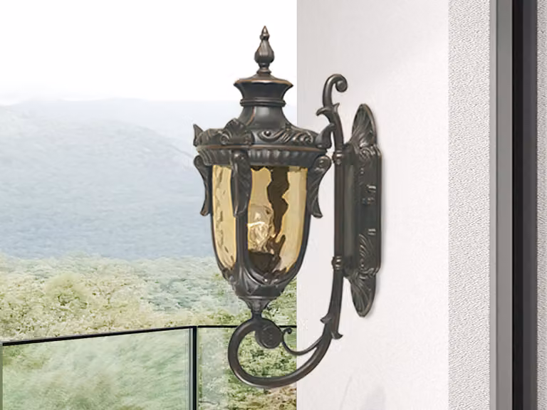 Applique da esterno Philadelphia color bronzo-ambra, 1xE27x60W, alluminio, dimensioni: 52,5x19x26,5 cm, IP44, Elstead
