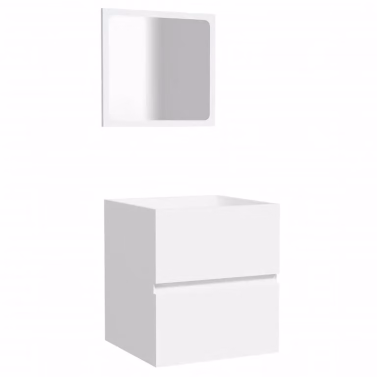 Mobile da Bagno con Specchio Bianco in Legno Multistrato