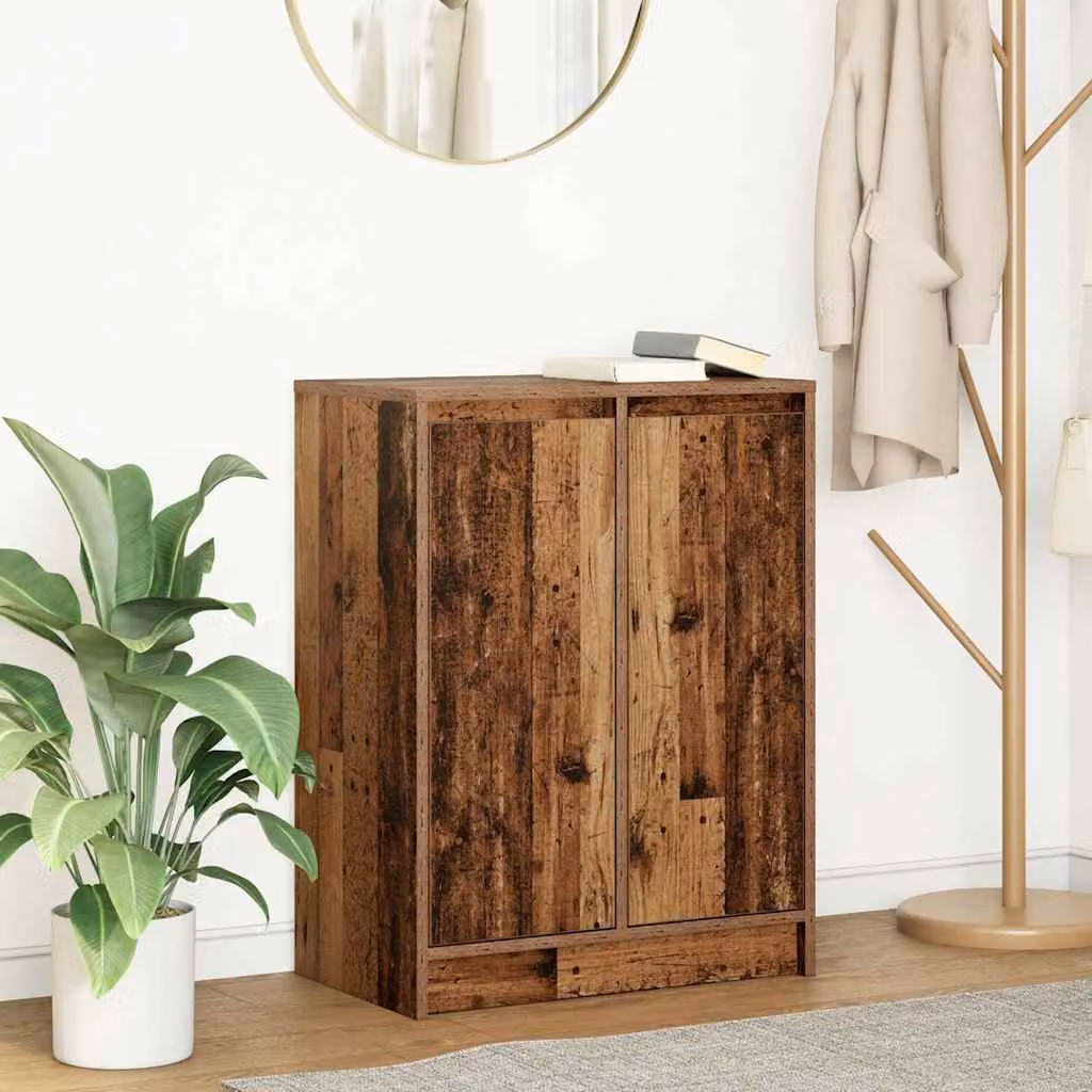 Credenza sospesa vidaXL in stile rustico marrone con ante a battente e ripiani interni L: 57 cm, P: 34 cm, H: 76 cm