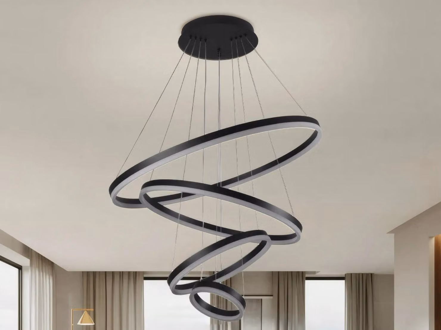 Lampada a sospensione a LED con telecomando, 135W
