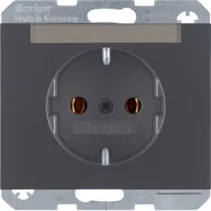 Berker 47397006 Presa SCHUKO con campo di etichettatura, antracite, opaca Berker K.1