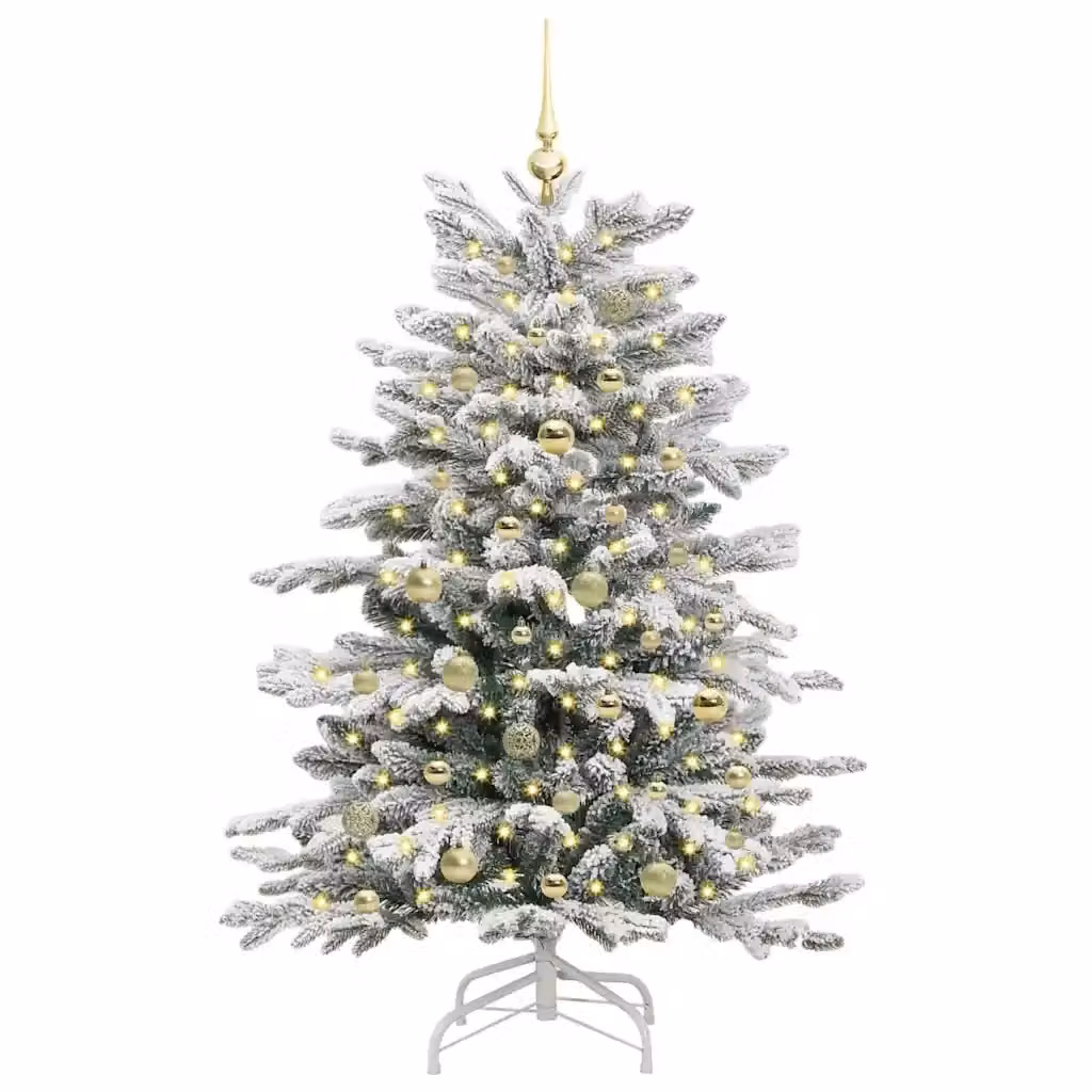 Albero di Natale artificiale moderno vidaXL bianco con luci LED bianco caldo, Altezza: 150 cm – 2
