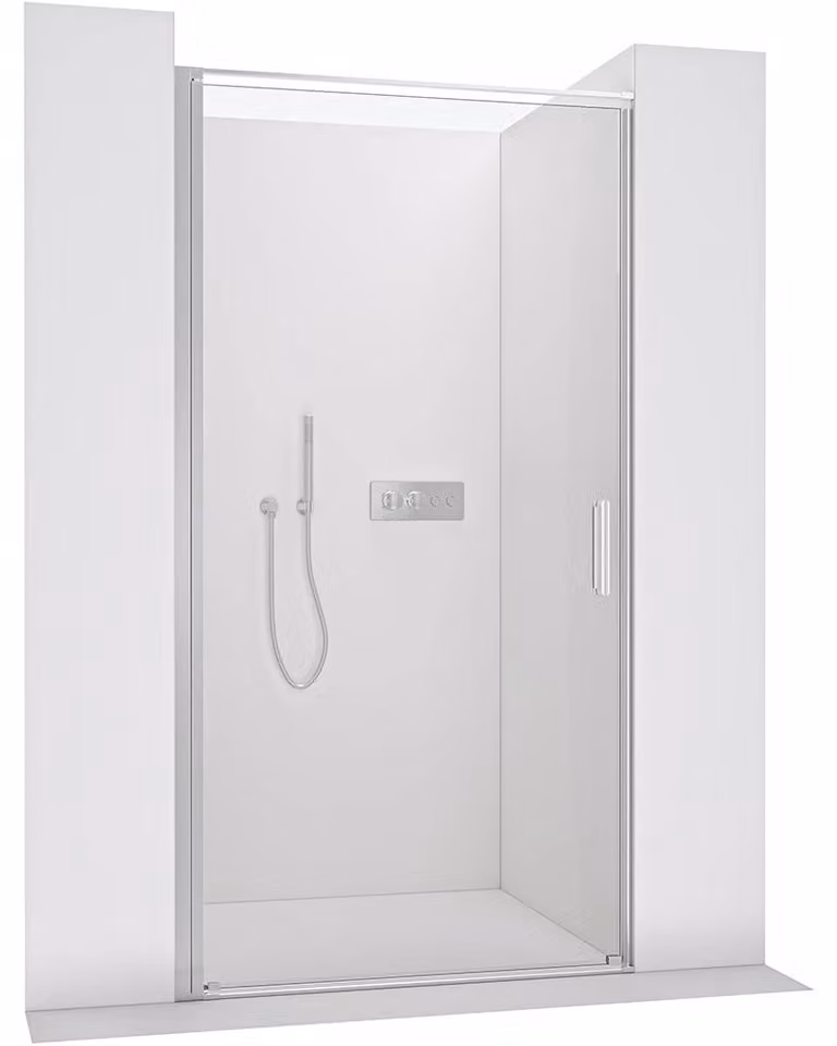 Porta doccia girevole, modello sinistro/destro - 8 mm - cromo, vetro trasparente - 90x195 cm