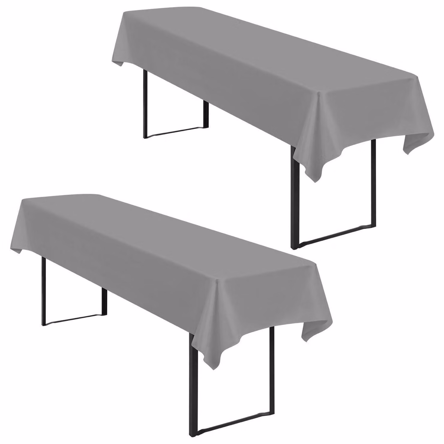 Tovaglia per birreria, set da 2 pezzi, 100x250 cm, grigia, impermeabile, in poliestere