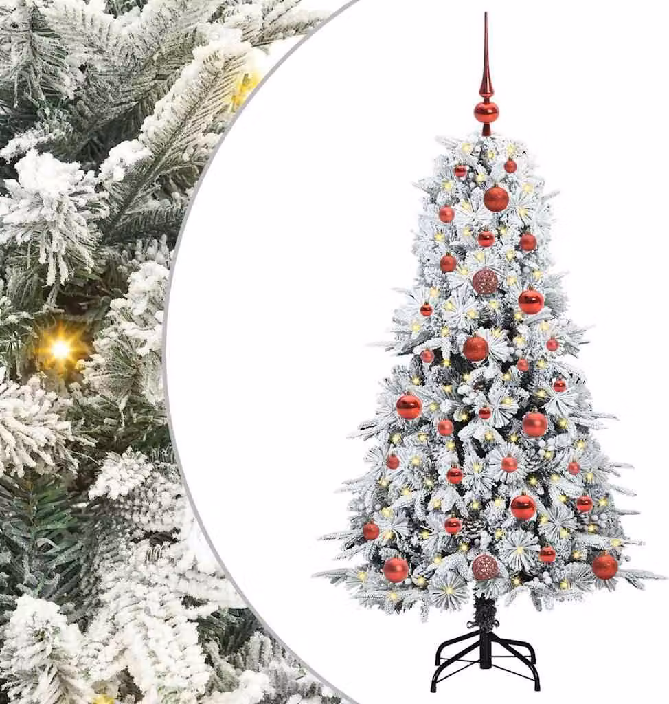 Albero di Natale Artificiale con Rami Pieghevoli Bianco 120 cm