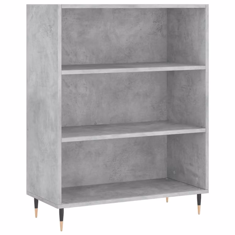 Mobile contenitore moderno con cassettiera e ripiani per cucina o soggiorno in legno ingegnerizzato e metallo, colore grigio, L: 69,5 cm, P: 32,5 cm, H: 180 cm