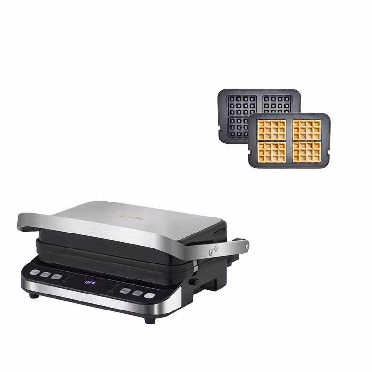 Grill elettrico a contatto, potenza 2000W, controllo della temperatura a due zone, piastra aggiuntiva standard, EU