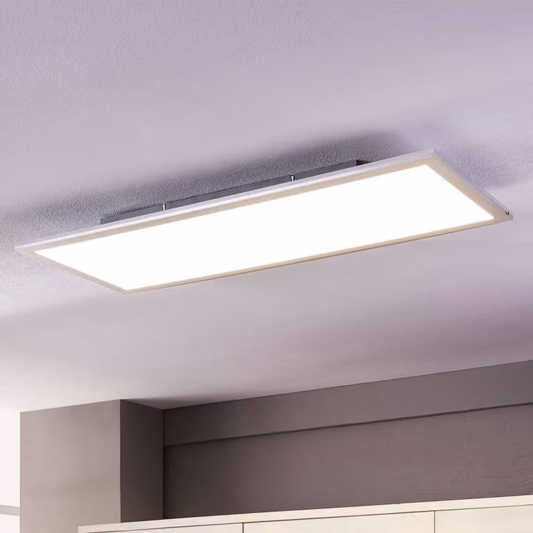 Pannello LED Lindby Livel, 4000K, 80 cm x 30 cm, argento, metallo Livel, Alluminio / Grigio / Zincato, Cucina, Plastica, Moderno, Pannello LED