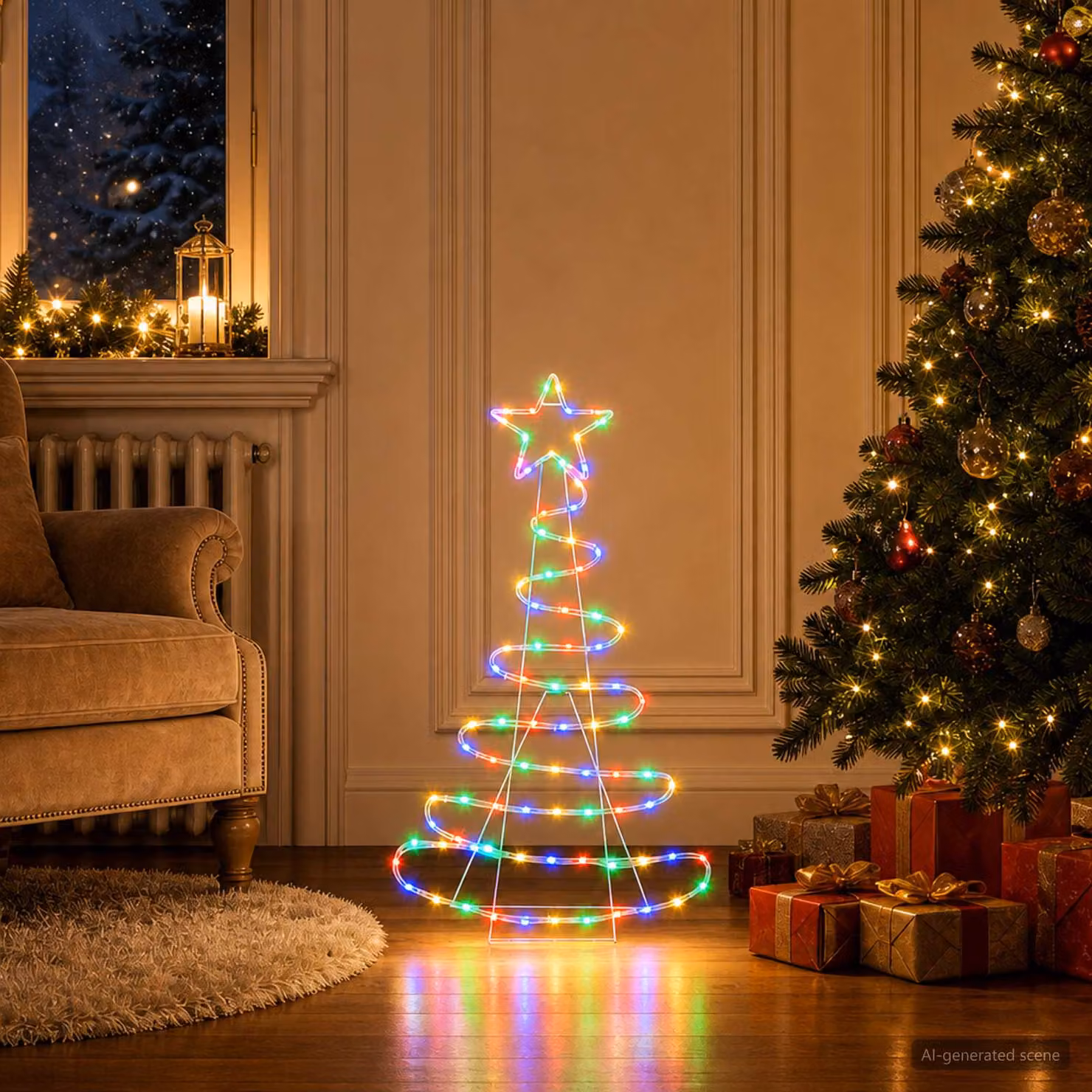 vidaXL Sagoma albero di Natale LED LOVIISA 100 LED Multicolore
